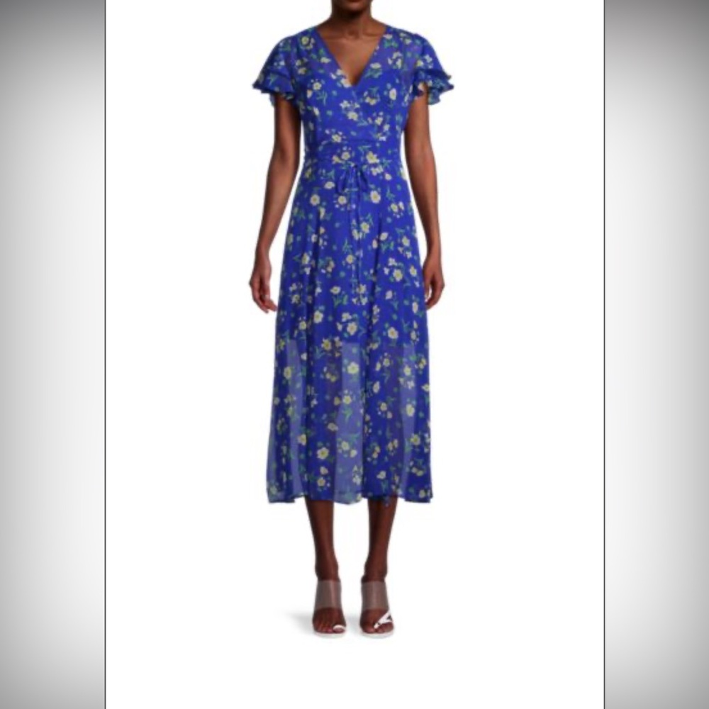 Blue Floral French Connection Dress- XS